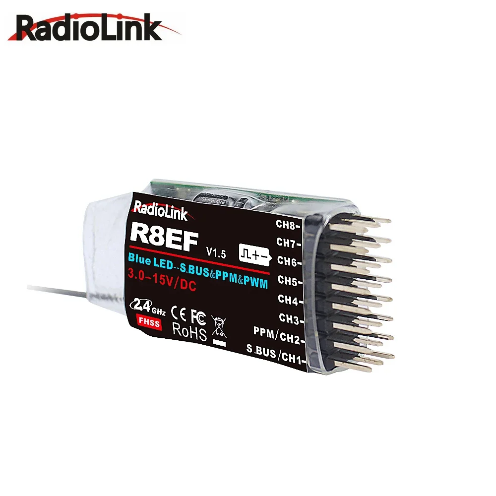 Radiolink R8EF 2.4Ghz 8 Channels RC Receiver Support S-Bus/PPM/PWM Signal for 8CH T8FB T8S RC Transmitter RC Car Boat Airplane
Radiolink R8EF 2.4Ghz 8 Channels RC Receiver Support S-Bus/PPM/PWM Signal for 8CH T8FB T8S RC Transmitter RC Car Boat Airplane