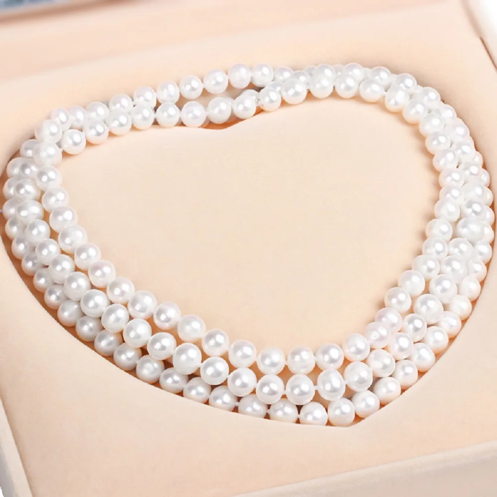 Classic Pearl Necklace AAAA8-9mm Natural South Sea Round White Round Pearl Necklace 925s, 130cm 80cm
Classic Pearl Necklace AAAA8-9mm Natural South Sea Round White Round Pearl Necklace 925s, 130cm 80cm
