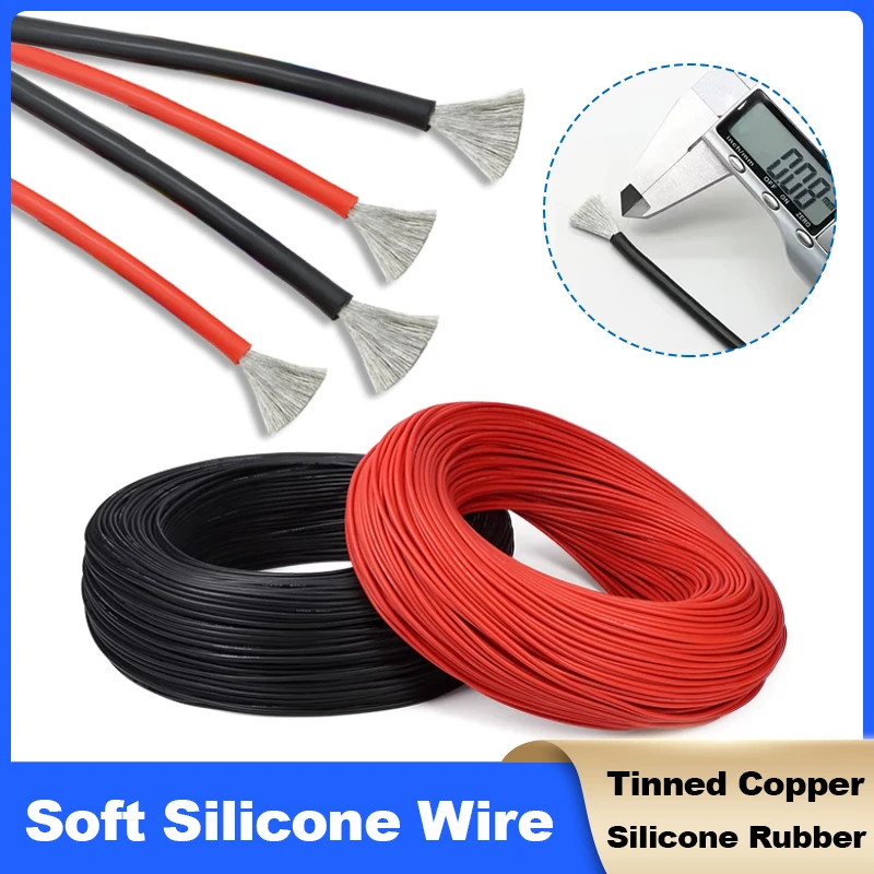 1m ~ 50m Red Black Soft Silicone Power Cable 30/28/26/24/22/20/18/16AWG Heat Resistant Electrical Wire For Car Battery LED Light
1m ~ 50m Red Black Soft Silicone Power Cable 30/28/26/24/22/20/18/16AWG Heat Resistant Electrical Wire For Car Battery LED Light