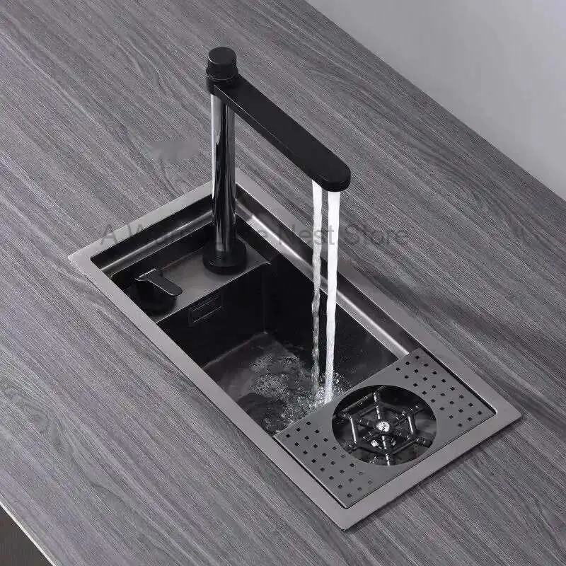 Home Island Bar Mini Small Sink Hidden Stainless Steel Kitchen Sinks Handmade Single-slot with Cup Washer and Vegetable Basin WY
Home Island Bar Mini Small Sink Hidden Stainless Steel Kitchen Sinks Handmade Single-slot with Cup Washer and Vegetable Basin WY