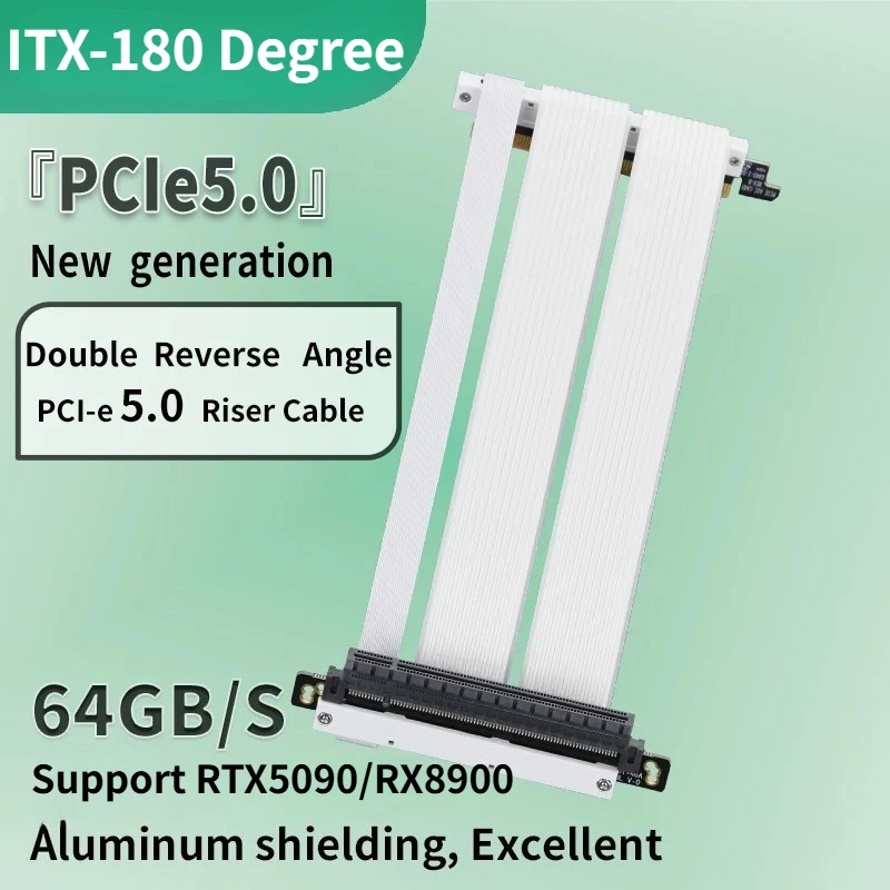PCI E 5.0 Riser Cable | RTX5090 RTX5080 RX8900 GPU Tested | PCIE 5.0 x16 64GB/s Speed | PCI-E GEN5 Double Reverse for ITX Server
PCI E 5.0 Riser Cable | RTX5090 RTX5080 RX8900 GPU Tested | PCIE 5.0 x16 64GB/s Speed | PCI-E GEN5 Double Reverse for ITX Server