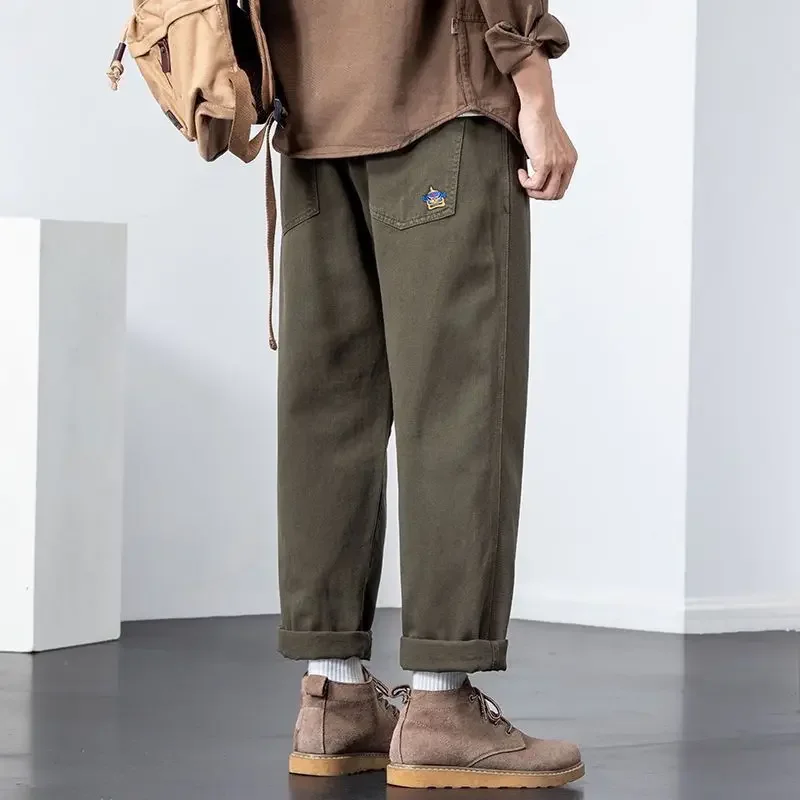 American High Street Youth Trend Versatile Straight Workwear Pants Autumn Solid Pockets Badge Drawstring Loose Cotton Trousers
American High Street Youth Trend Versatile Straight Workwear Pants Autumn Solid Pockets Badge Drawstring Loose Cotton Trousers