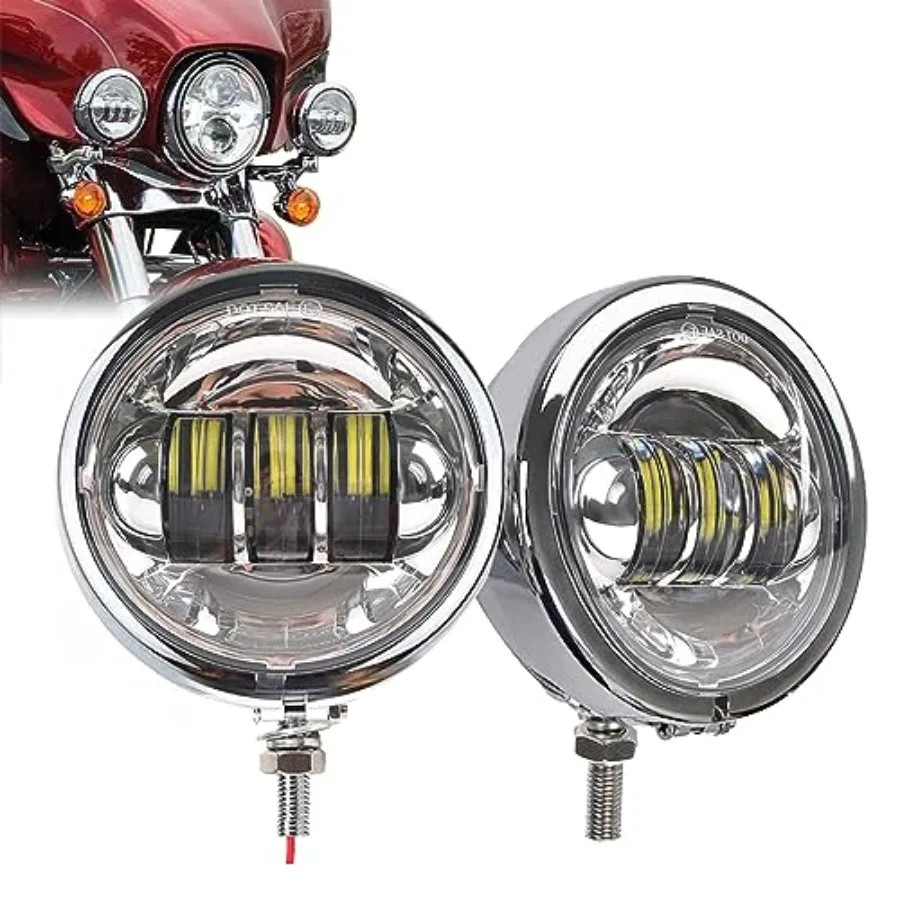 4.5 Inch LED Passing Light Motorcycle Fog lights with 4.5 Inch Housing Bucket Bracket Mount Compatible with Touring Electra Gli
4.5 Inch LED Passing Light Motorcycle Fog lights with 4.5 Inch Housing Bucket Bracket Mount Compatible with Touring Electra Gli