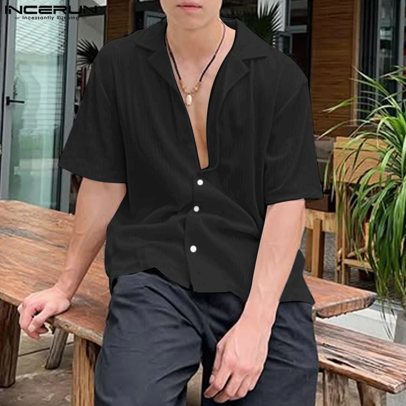 INCERUN Men Shirt Solid Color Knitted Lapel Half Sleeve Oversize Men Clothing Streetwear 2025 Fashion Casual Korean Shirts S-5XL
INCERUN Men Shirt Solid Color Knitted Lapel Half Sleeve Oversize Men Clothing Streetwear 2025 Fashion Casual Korean Shirts S-5XL