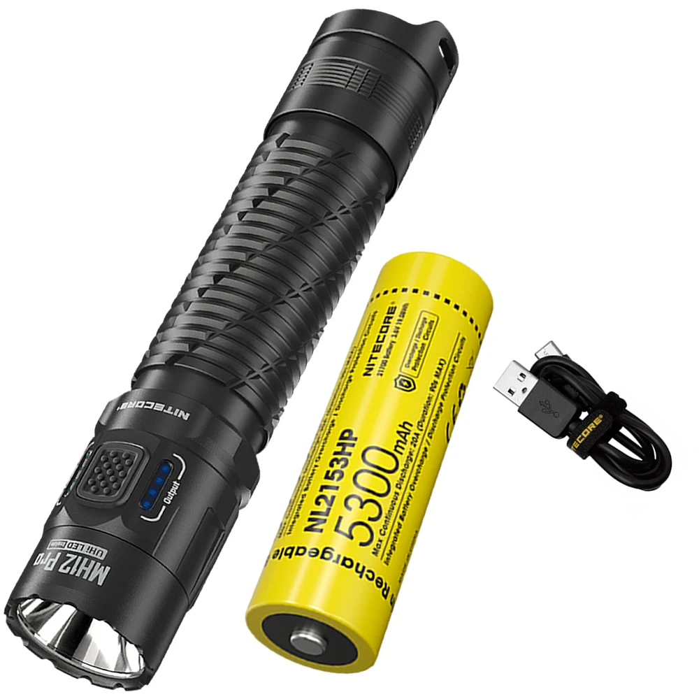 Nitecore MH12 Pro 3300 Lumen USB-C Rechargeable Compact Flashlight 505 Meter Tactical Torch UHi40 LED Beam 5300mAh 21700 Battery
Nitecore MH12 Pro 3300 Lumen USB-C Rechargeable Compact Flashlight 505 Meter Tactical Torch UHi40 LED Beam 5300mAh 21700 Battery