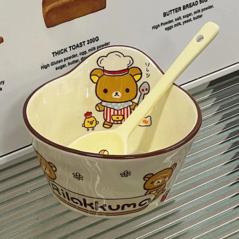 Kawaii Rilakkuma Ceramic Bowl Cute Bear Kitchen Tableware Ornament Perfect Gift for Fans Family Daily Dinner Use
Kawaii Rilakkuma Ceramic Bowl Cute Bear Kitchen Tableware Ornament Perfect Gift for Fans Family Daily Dinner Use