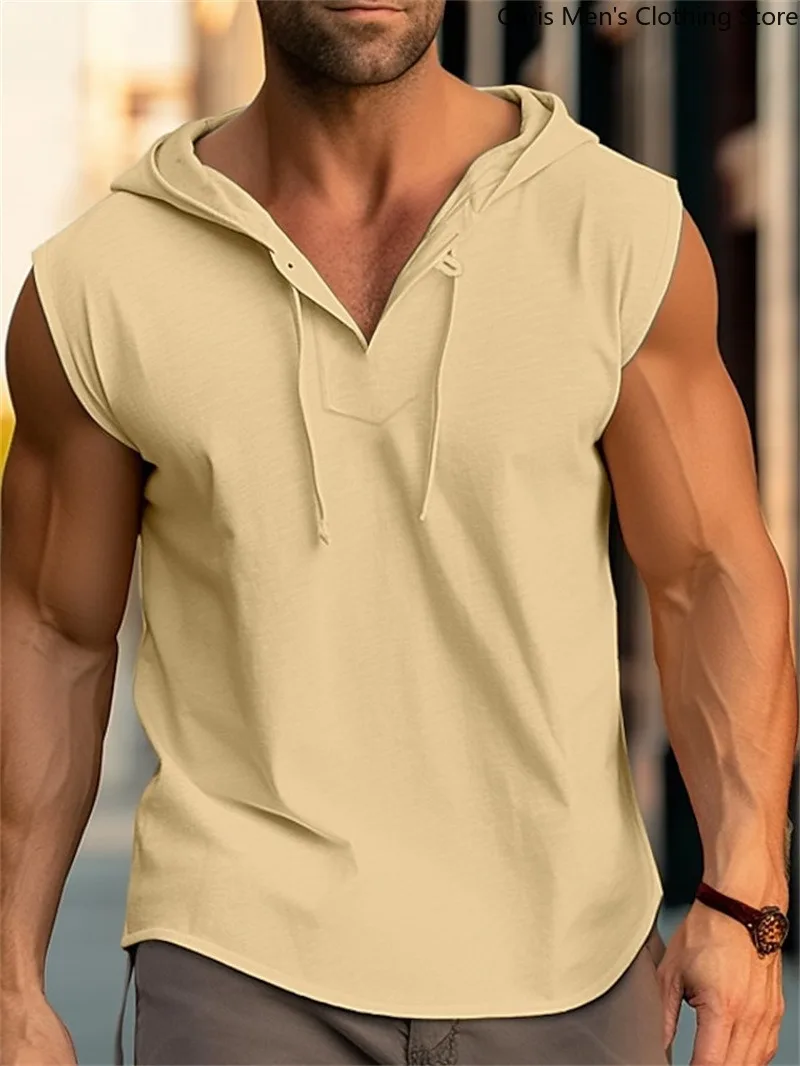 【 Trend Matching 】Solid Color Hooded Men's Vest Sleeveless Loose Blazer, Summer Leisure Fitness Sportswear, Multi-color Optional
【 Trend Matching 】Solid Color Hooded Men's Vest Sleeveless Loose Blazer, Summer Leisure Fitness Sportswear, Multi-color Optional