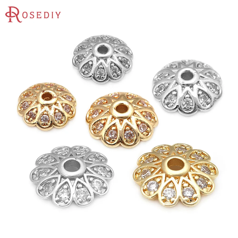 18K Gold Color Brass and Zircon Flower Beads Caps Necklace Earrings High Quality Diy Jewelry Accessories Making Materials
18K Gold Color Brass and Zircon Flower Beads Caps Necklace Earrings High Quality Diy Jewelry Accessories Making Materials