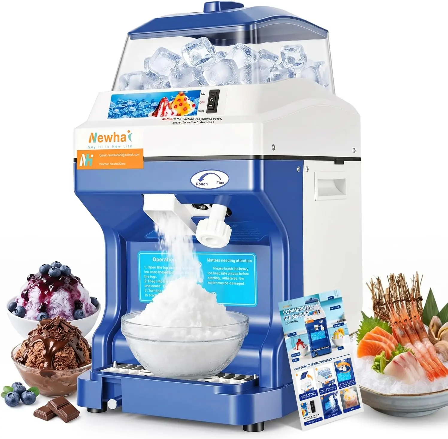 Ice Shaver Commercial Ice Crusher Electric Shaved Ice Machine 300W Automatic Snow Cone Maker 1400RPM Thickness Adjustable 441
Ice Shaver Commercial Ice Crusher Electric Shaved Ice Machine 300W Automatic Snow Cone Maker 1400RPM Thickness Adjustable 441