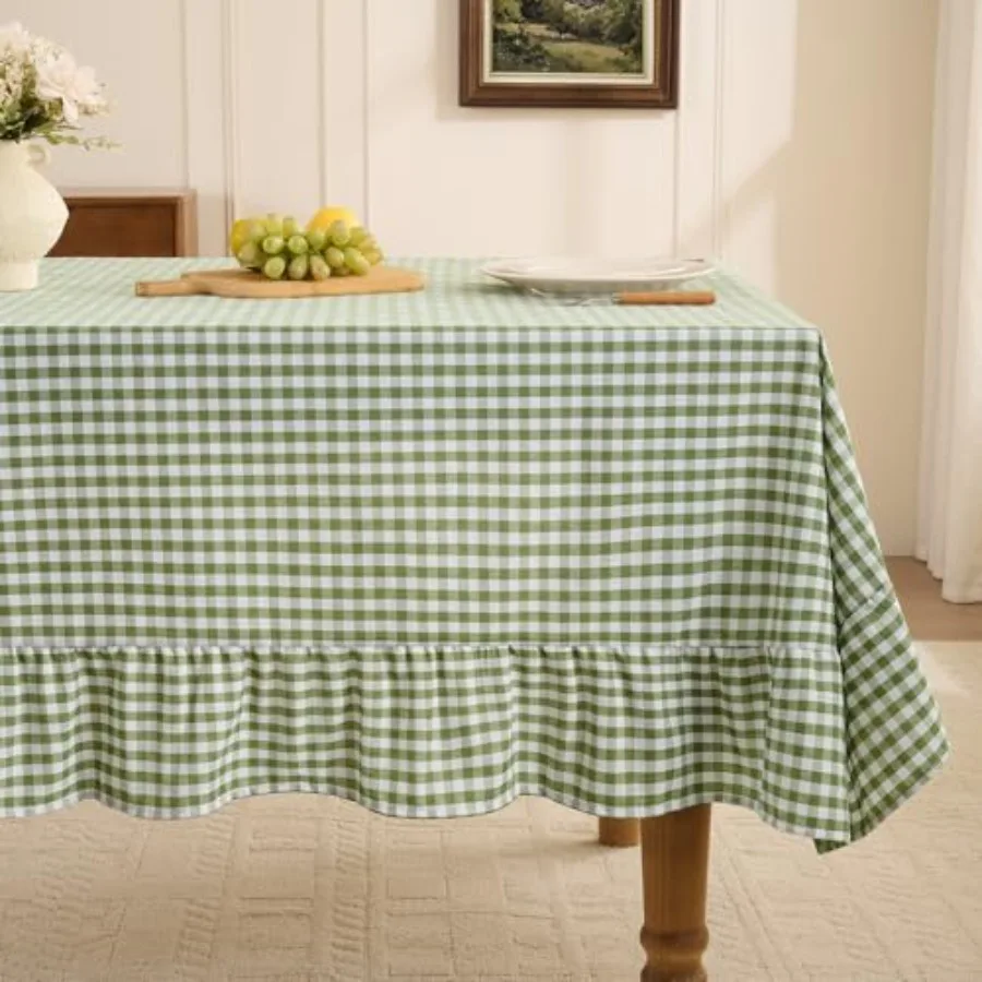 Gingham Ruffled Tablecloth Rectangle - Waterproof Linen Cotton Checkered Table Cloth, Outdoor Plaid Table Cover for Picnic, Cam
Gingham Ruffled Tablecloth Rectangle - Waterproof Linen Cotton Checkered Table Cloth, Outdoor Plaid Table Cover for Picnic, Cam