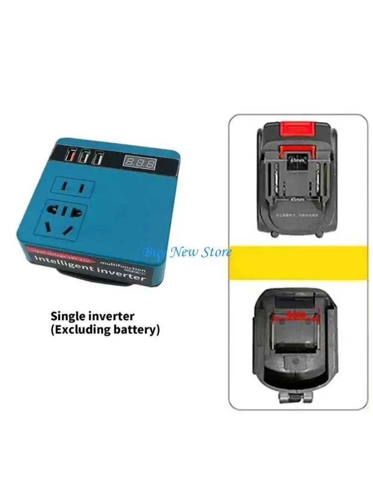 20CE Battery Inverter For 18V Battery Packs With 100W Power Output And Safety Features 3 USB Output
20CE Battery Inverter For 18V Battery Packs With 100W Power Output And Safety Features 3 USB Output