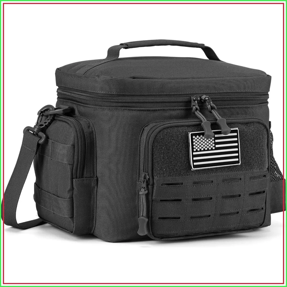 Tactical Lunch Bag for Men, Heavy Duty Insulated Cooler, 13L Leakproof Thermal Bag with MOLLE Webbing, Black
Tactical Lunch Bag for Men, Heavy Duty Insulated Cooler, 13L Leakproof Thermal Bag with MOLLE Webbing, Black