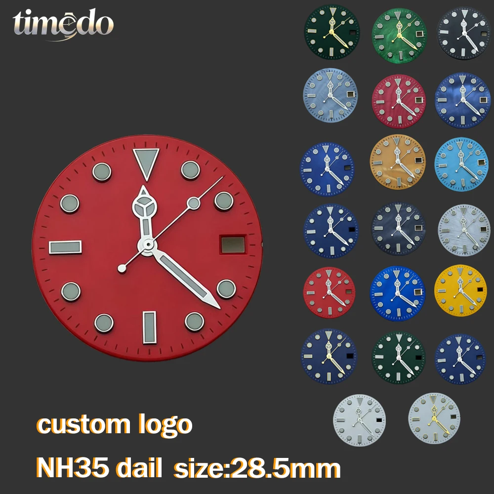High quality customized logo dial 28.5mm NH35 dial men's watch without luminous dial suitable for NH35 movement watch accessorie
High quality customized logo dial 28.5mm NH35 dial men's watch without luminous dial suitable for NH35 movement watch accessorie