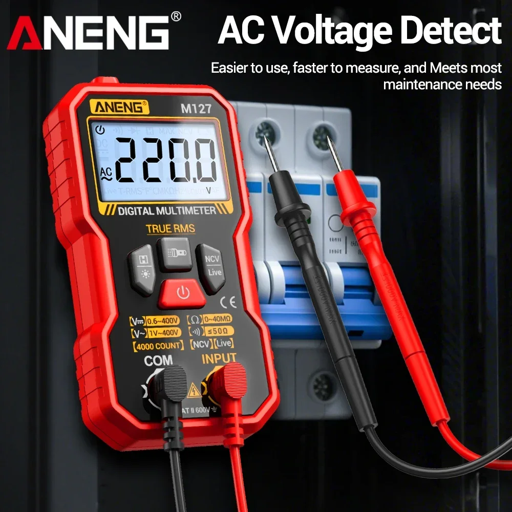 AC/DC voltage tester M127 digital multimeter non-contact induction mode 4000 times measurement neutral wire detection tool
AC/DC voltage tester M127 digital multimeter non-contact induction mode 4000 times measurement neutral wire detection tool