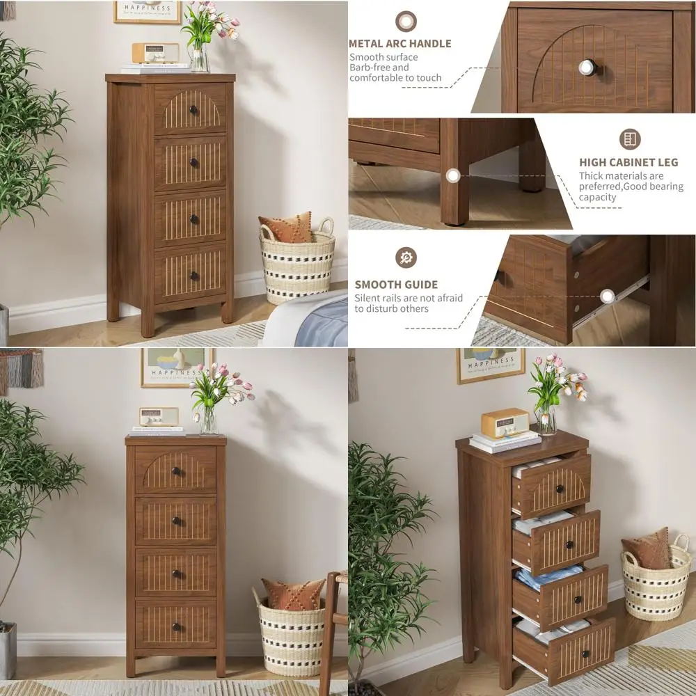 Modern 36.81 Tall 4-Drawer Chest with Fluted Panel Design for Bedroom Storage
Modern 36.81 Tall 4-Drawer Chest with Fluted Panel Design for Bedroom Storage