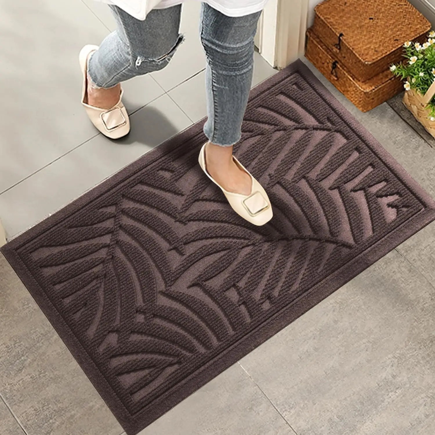 Front Door Mat, Absorbent Resist Dirt Welcome Mat Indoor Outdoor, Non Slip Backing, Low Profile Entry Mat for Entryway, 29x17
Front Door Mat, Absorbent Resist Dirt Welcome Mat Indoor Outdoor, Non Slip Backing, Low Profile Entry Mat for Entryway, 29x17