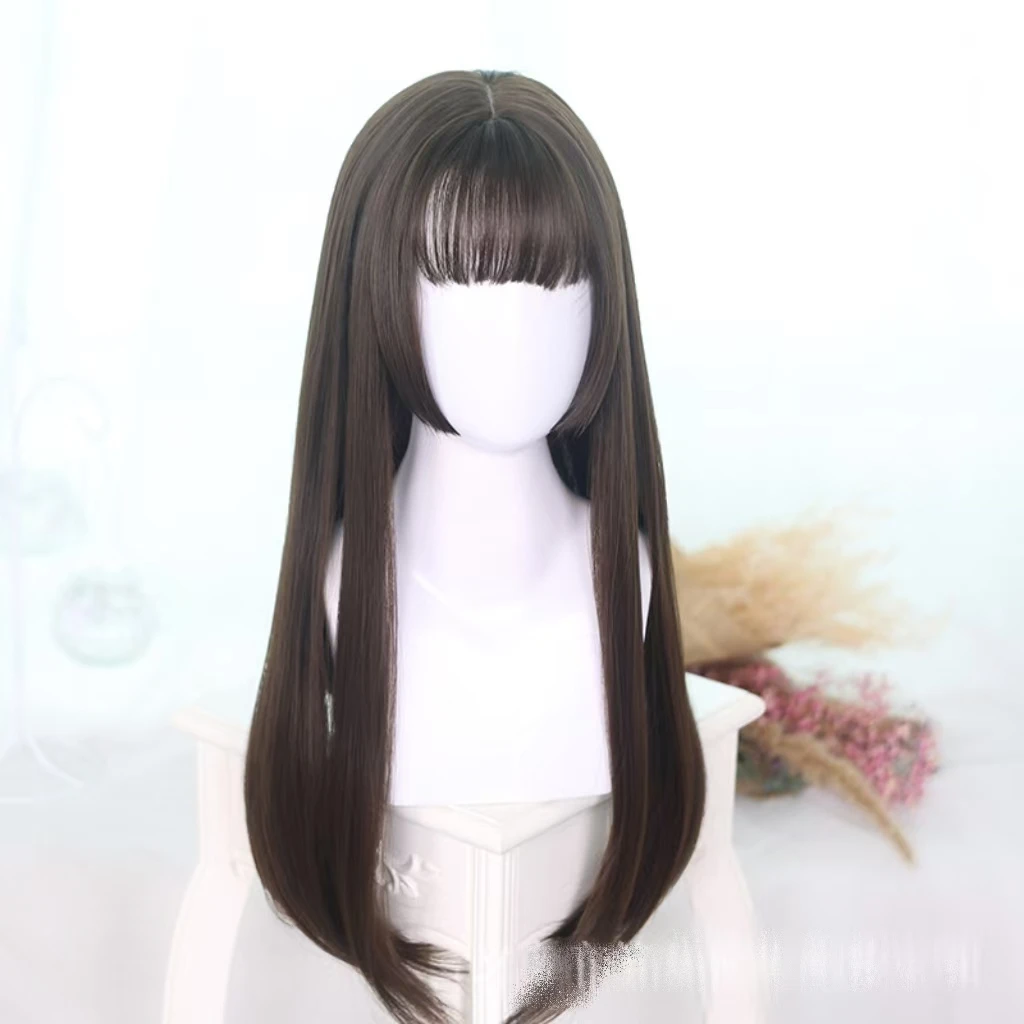 Black long straight wig for women lolita wig high-temperature silk full cap with princess cut bangs synthetic cosplay wig
Black long straight wig for women lolita wig high-temperature silk full cap with princess cut bangs synthetic cosplay wig