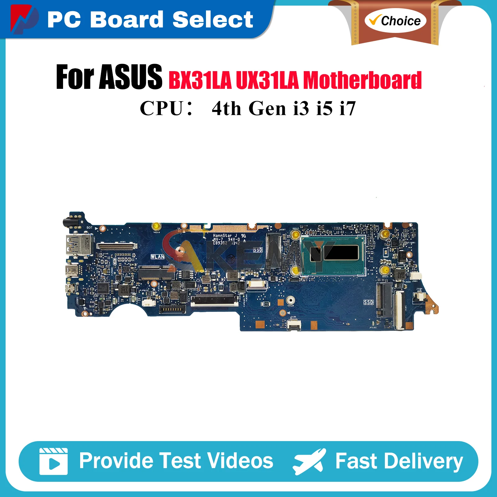 UX31LA Laptop Motherboard For ASUS ZenBook UX31LA UX31L BX31LA Notebook Mainboard With i3 i5 i7 CPU 100% tests OK fast shipping
UX31LA Laptop Motherboard For ASUS ZenBook UX31LA UX31L BX31LA Notebook Mainboard With i3 i5 i7 CPU 100% tests OK fast shipping