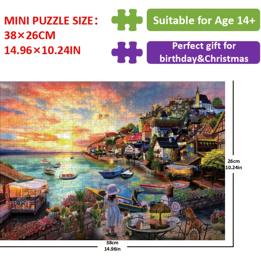 1000pcs Mini Size Adult Jigsaw Puzzle - Sunset Bay Coastal Painting Vibrant Colors, 15x10 Inch Challenging Puzzle for Adults
1000pcs Mini Size Adult Jigsaw Puzzle - Sunset Bay Coastal Painting Vibrant Colors, 15x10 Inch Challenging Puzzle for Adults