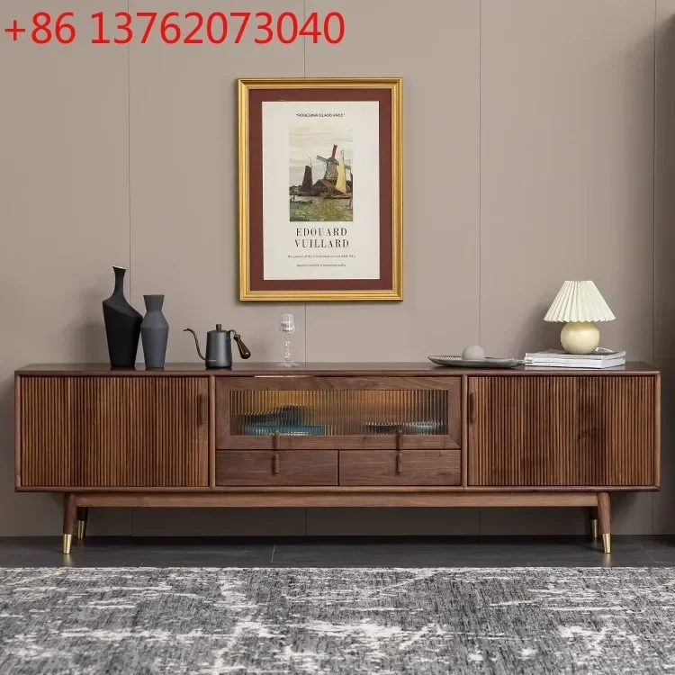 Solid wood TV cabinet Modern simple grille North American black walnut audio-visual cabinet
Solid wood TV cabinet Modern simple grille North American black walnut audio-visual cabinet