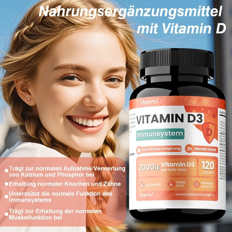 Vitamin D3 Supplement - Improves Absorption and Digestion, Promote Bone,Teeth and Nervous System Health,Improve Vitality,Non-GMO
Vitamin D3 Supplement - Improves Absorption and Digestion, Promote Bone,Teeth and Nervous System Health,Improve Vitality,Non-GMO