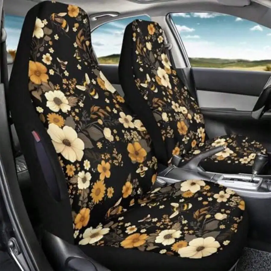 Bee Floral Car Seat Cover Waterproof Universal Front Seat Cover For Car SUV Truck Airbag Compatible
Bee Floral Car Seat Cover Waterproof Universal Front Seat Cover For Car SUV Truck Airbag Compatible