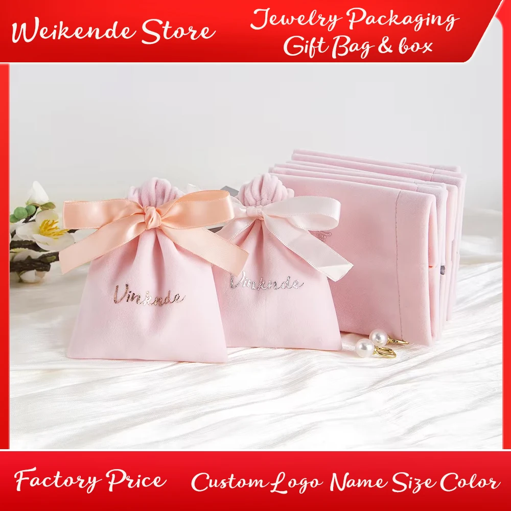 100pcs Custom Logo Pink Velvet Drawstring Bags Jewelry Packaging Pouch Small Wedding Party Gift Favor Sack Earring Storage Bag
100pcs Custom Logo Pink Velvet Drawstring Bags Jewelry Packaging Pouch Small Wedding Party Gift Favor Sack Earring Storage Bag