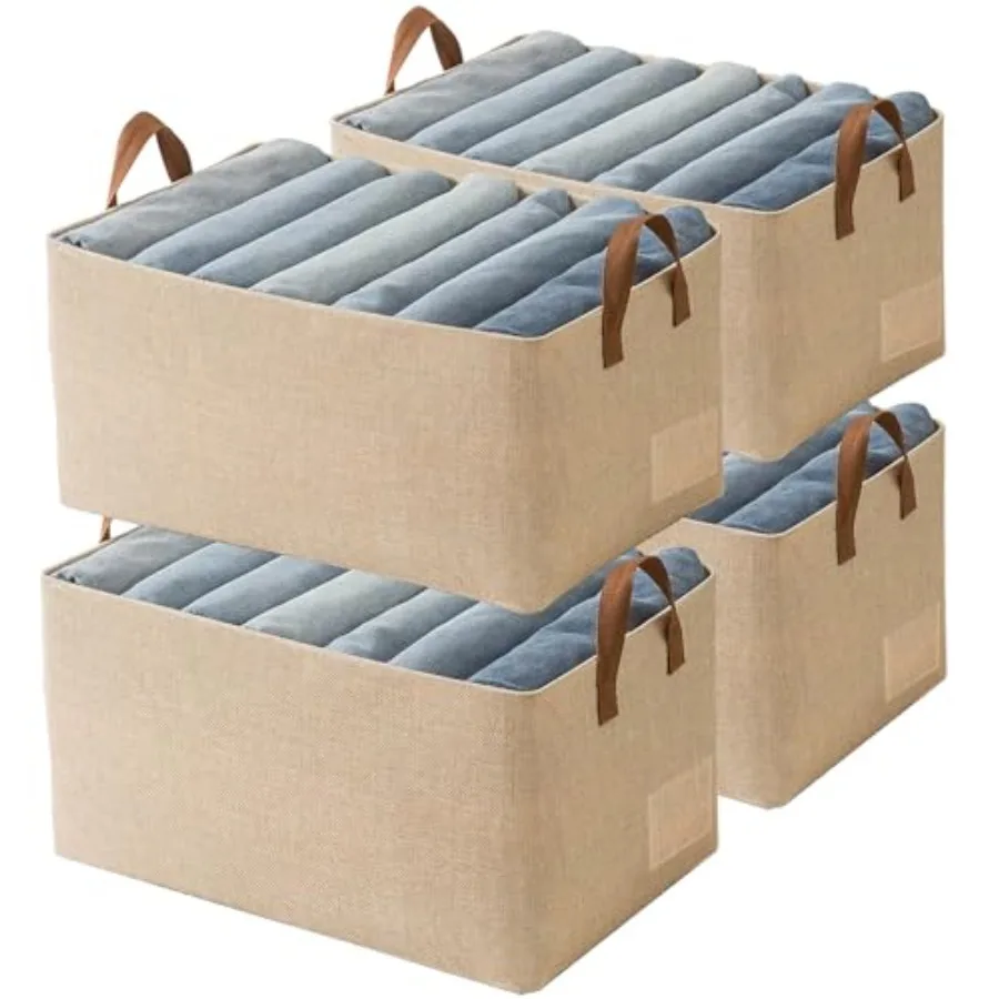 Linen Closet Organizer Storage Bin with Steel Frame, Stackable Fabric Jeans Baskets for Shees, 4 Packs Foldable Wardrobe Clothe
Linen Closet Organizer Storage Bin with Steel Frame, Stackable Fabric Jeans Baskets for Shees, 4 Packs Foldable Wardrobe Clothe