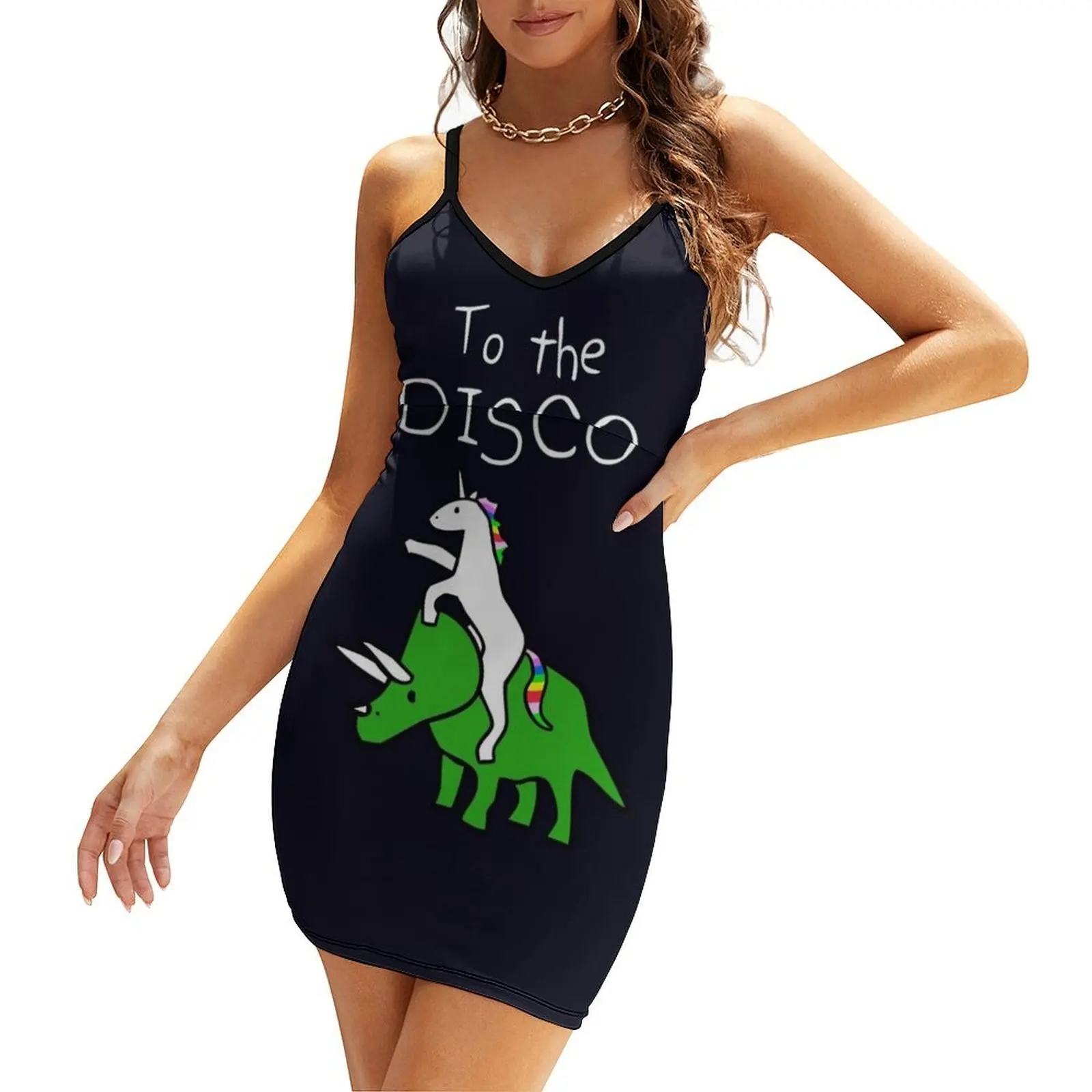 To The Disco (white text) Unicorn Riding Triceratops Sling Dress elegant women's dresses for wedding summer dress woman 2025
To The Disco (white text) Unicorn Riding Triceratops Sling Dress elegant women's dresses for wedding summer dress woman 2025