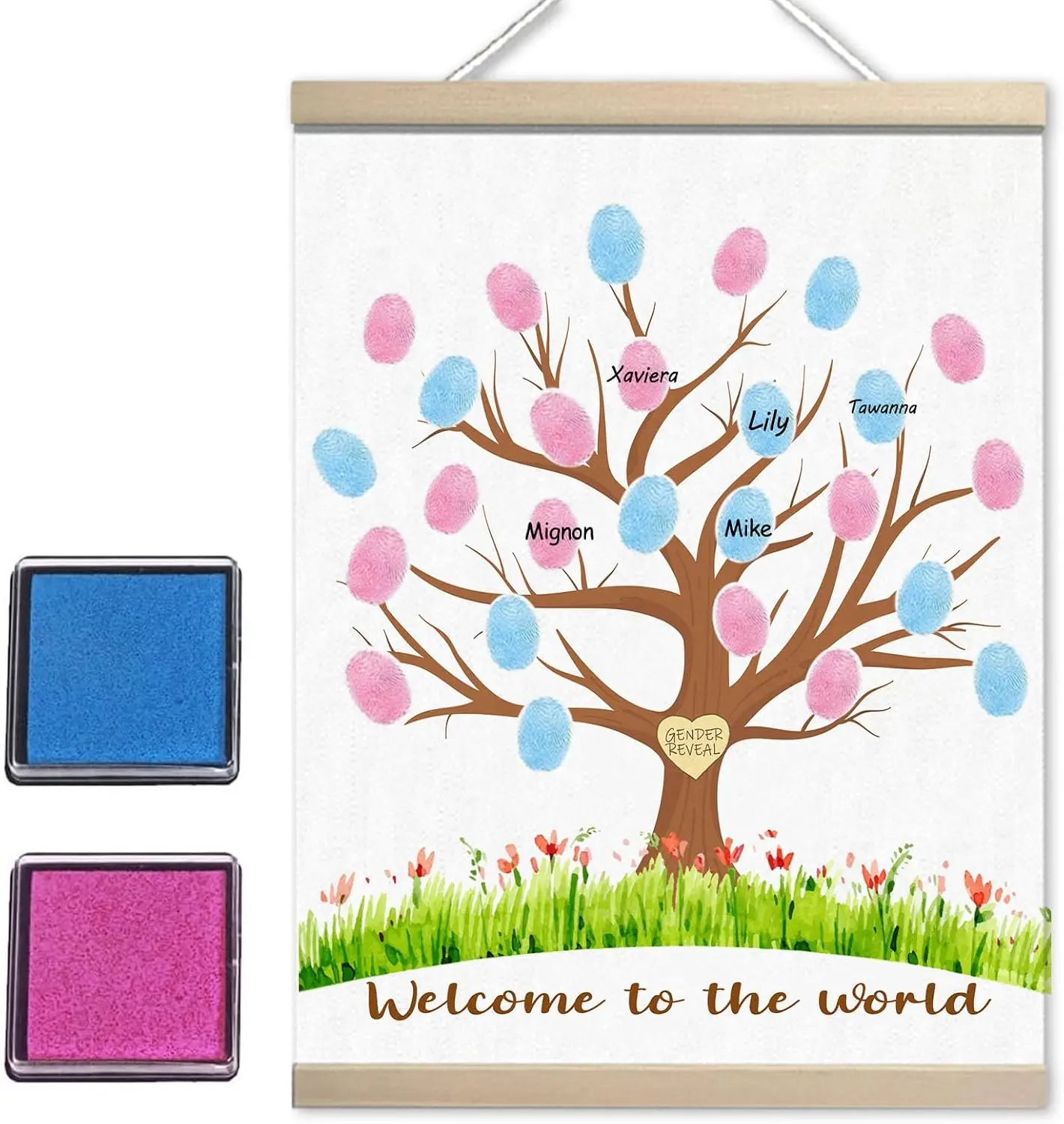 Gender Reveal Fingerprint Tree Canvas Paintings for Baby Shower Decorations - Boy or Girl Guess Game - Party Supplies
Gender Reveal Fingerprint Tree Canvas Paintings for Baby Shower Decorations - Boy or Girl Guess Game - Party Supplies