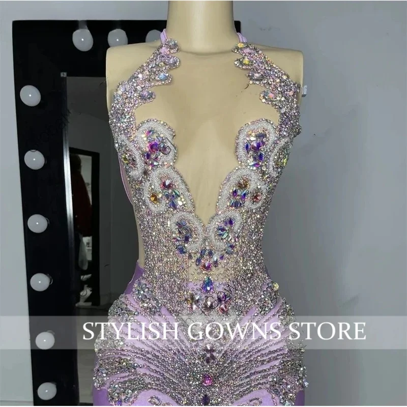 Фиолетовое платье русалки на бретельках по индивидуальному заказу для черных девочек, вечернее платье с кристаллами и бусинами, Vestidos De Gala
Фиолетовое платье русалки на бретельках по индивидуальному заказу для черных девочек, вечернее платье с кристаллами и бусинами, Vestidos De Gala