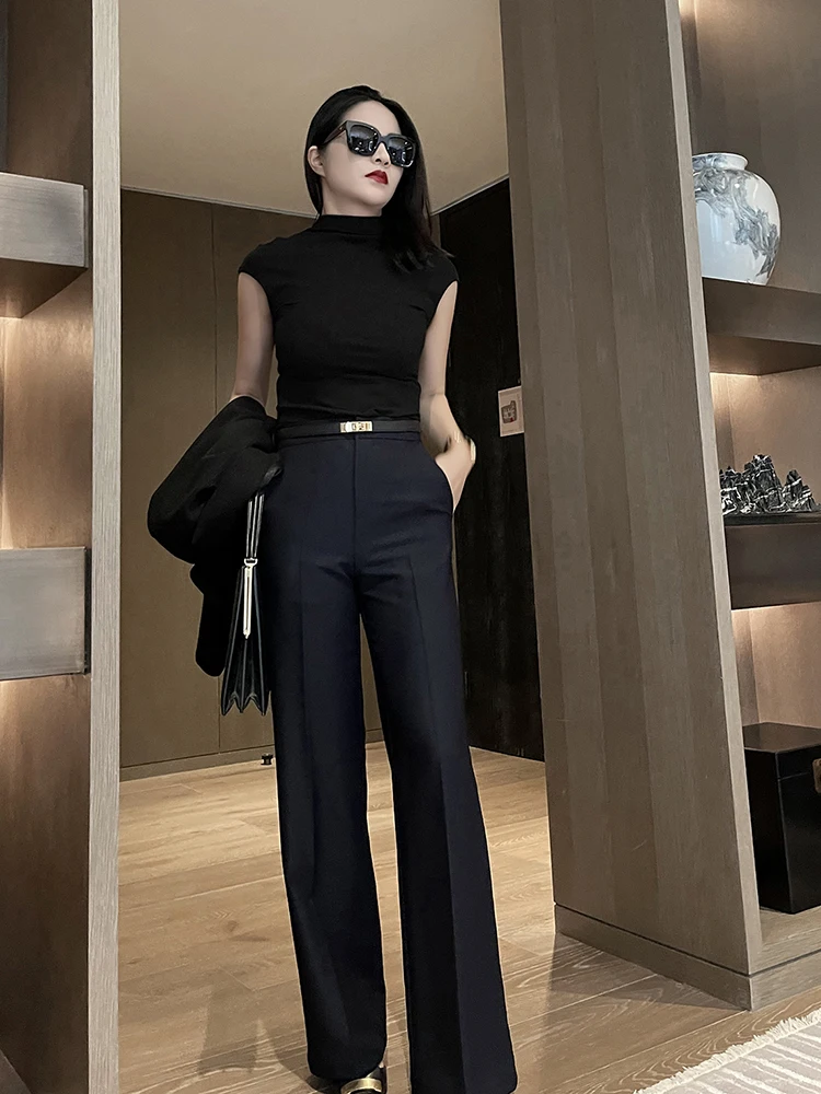 Брюки женские премиум-класса с высокой талией и широкими штанинами, повседневные, весна 2023, для офиса, длинные
Брюки женские премиум-класса с высокой талией и широкими штанинами, повседневные, весна 2023, для офиса, длинные