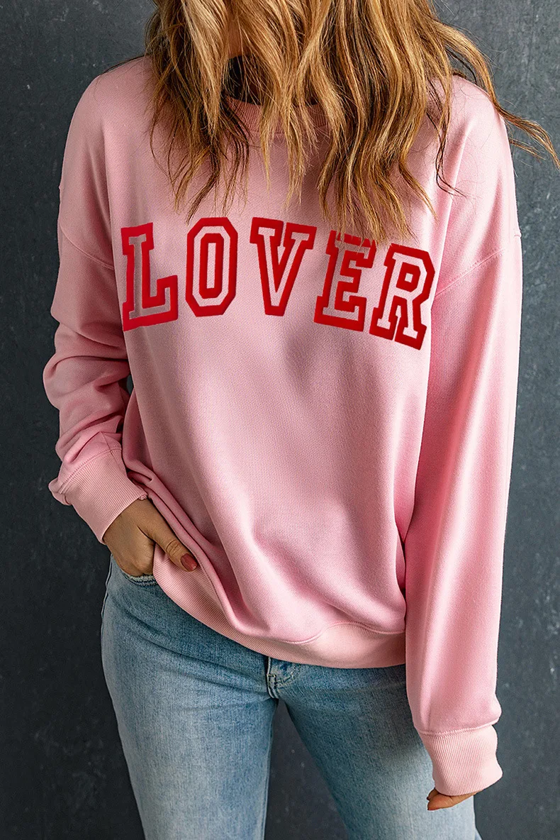 Женские пуловеры с буквенным принтом Lover, универсальные повседневные розовые футболки из смеси хлопка, топ, новинка 2025 года, модные свободные весенние толстовки
Женские пуловеры с буквенным принтом Lover, универсальные повседневные розовые футболки из смеси хлопка, топ, новинка 2025 года, модные свободные весенние толстовки