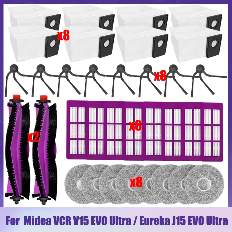 Compatible for Midea VCR V15 EVO Ultra, for Eureka J15 EVO Ultra Accessories Brush Filter Dust Bag Mop Cloth Replacement Parts
Compatible for Midea VCR V15 EVO Ultra, for Eureka J15 EVO Ultra Accessories Brush Filter Dust Bag Mop Cloth Replacement Parts