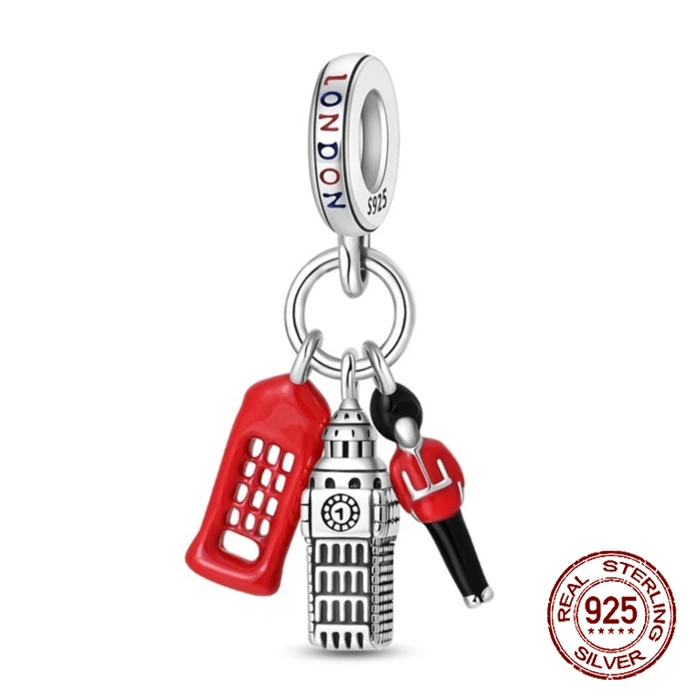 925 Sterling Silver London Red Telephone Booth Soldier Souvenir Pendant Fit Original Charm Bracelets Women DIY Jewelry Gift
925 Sterling Silver London Red Telephone Booth Soldier Souvenir Pendant Fit Original Charm Bracelets Women DIY Jewelry Gift