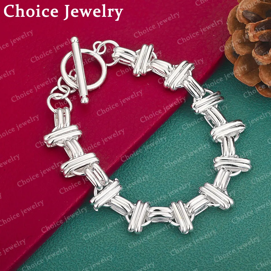 925 Sterling Silver Cross Weaving Chain Bracelet For Woman Fashion Wedding Engagement Party Jewelry Gifts
925 Sterling Silver Cross Weaving Chain Bracelet For Woman Fashion Wedding Engagement Party Jewelry Gifts