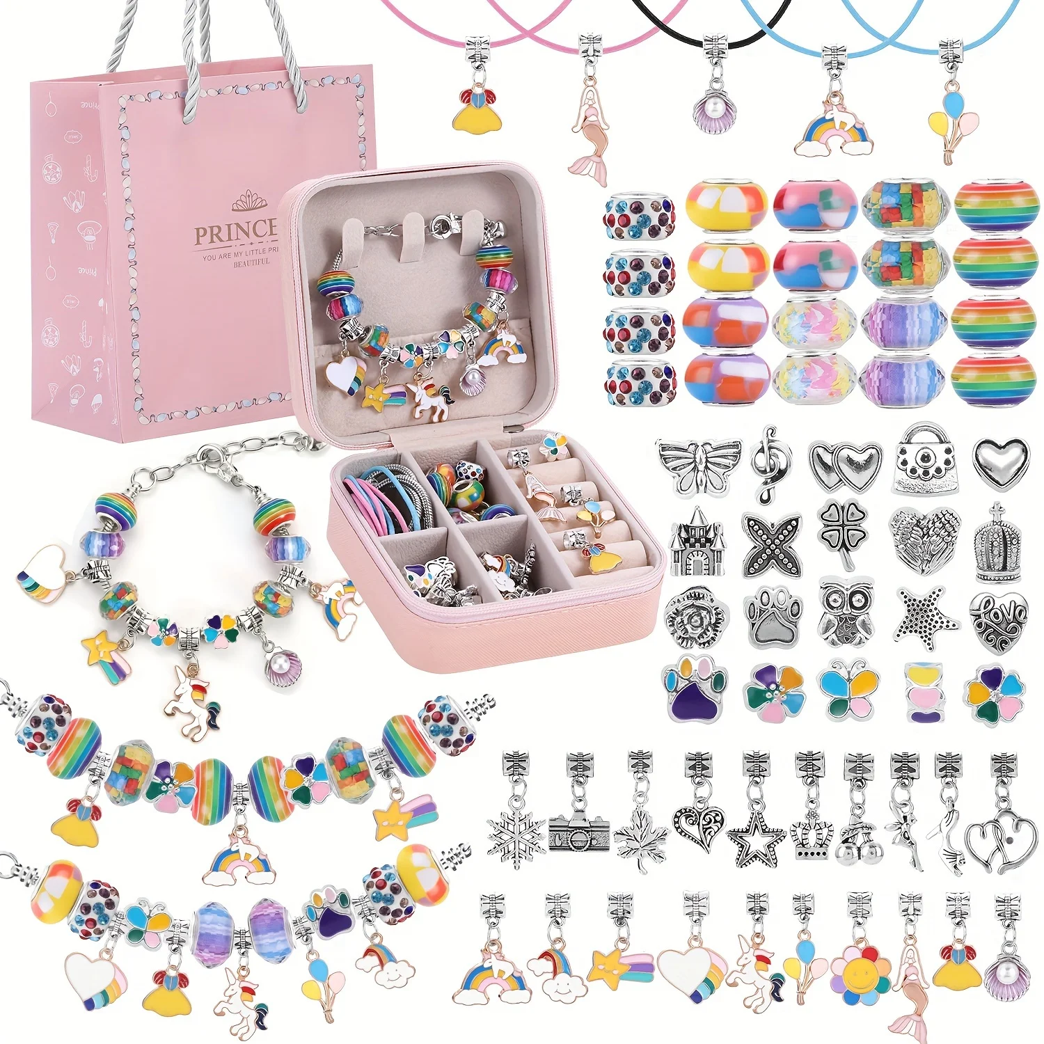 68 pieces of colorful bracelet making set with portable bracelet storage box, unicorn mermaid crafts, suitable for birthday gift
68 pieces of colorful bracelet making set with portable bracelet storage box, unicorn mermaid crafts, suitable for birthday gift