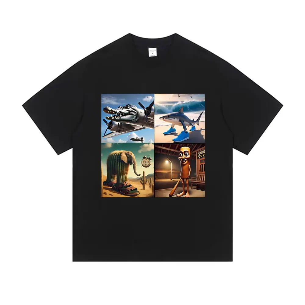 Italian Brainrot Bombardiro Crocodilo Tralalero Tralala Lirili Larila Tung Tung Tung Sahur Funny Tshirt Men Oversized T-shirt
Italian Brainrot Bombardiro Crocodilo Tralalero Tralala Lirili Larila Tung Tung Tung Sahur Funny Tshirt Men Oversized T-shirt