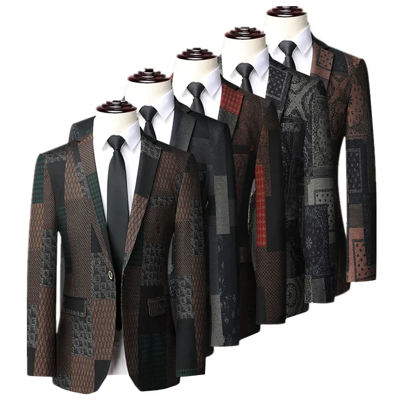 Fashion Men Long Sleeved Printed Suit Jacket Large Size 6XL Men's Wedding Prom Party Slim Fit Tuxedo Dress Blazer
Fashion Men Long Sleeved Printed Suit Jacket Large Size 6XL Men's Wedding Prom Party Slim Fit Tuxedo Dress Blazer