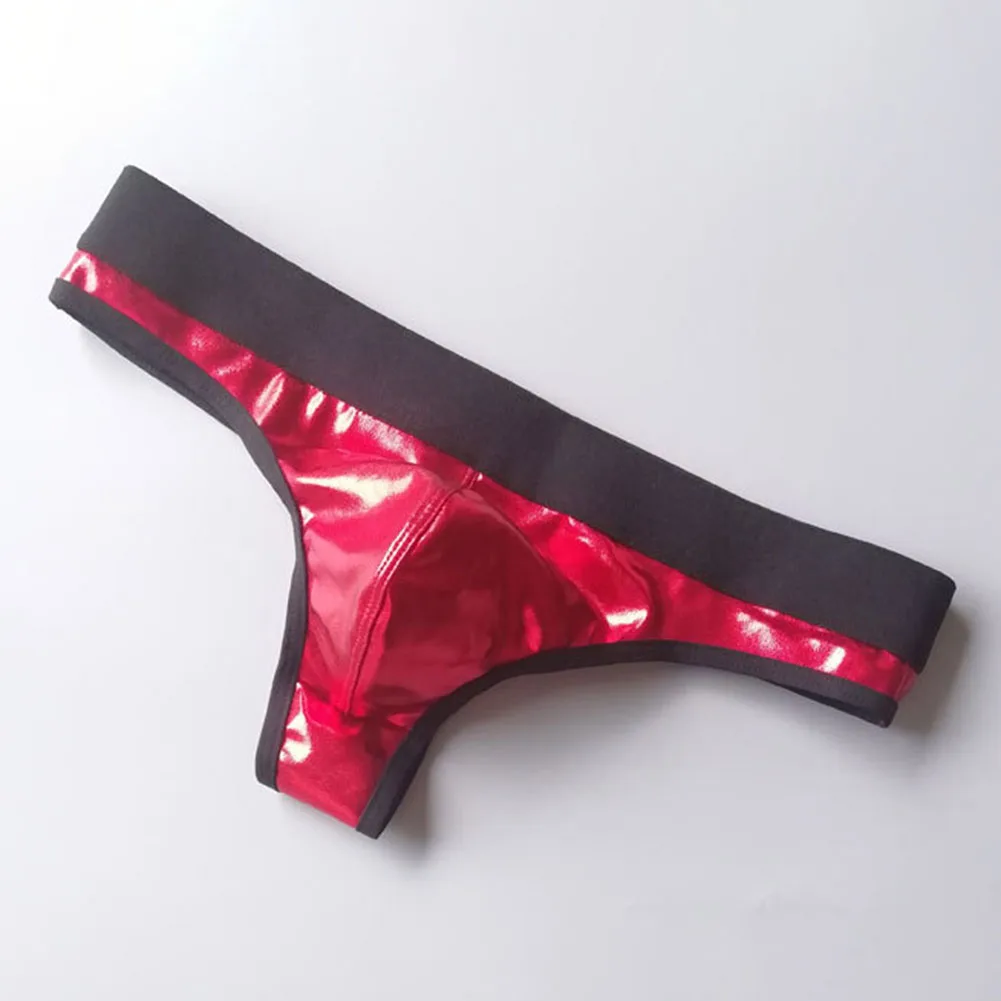 1pc Men Lacquer Leather Sexy Thong Nightclub Gay Sissy Breathable Pouch Underwear Underpants High Stretch Panties G-String
1pc Men Lacquer Leather Sexy Thong Nightclub Gay Sissy Breathable Pouch Underwear Underpants High Stretch Panties G-String