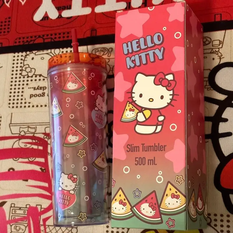 500Ml Sanrio Watermelon Hello Kitty Cold Water Cup Cartoon Coffee Drinking Cup Premium Pink Cute Water Glass Daily Supplies
500Ml Sanrio Watermelon Hello Kitty Cold Water Cup Cartoon Coffee Drinking Cup Premium Pink Cute Water Glass Daily Supplies
