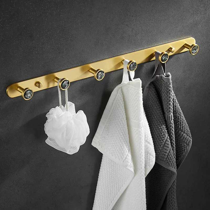 Space Aluminum Bathroom Towel Hook Coat Rack With 5Hooks Wall Mounted Brass Hanger For Hat Towel Wallet Toilet
Space Aluminum Bathroom Towel Hook Coat Rack With 5Hooks Wall Mounted Brass Hanger For Hat Towel Wallet Toilet