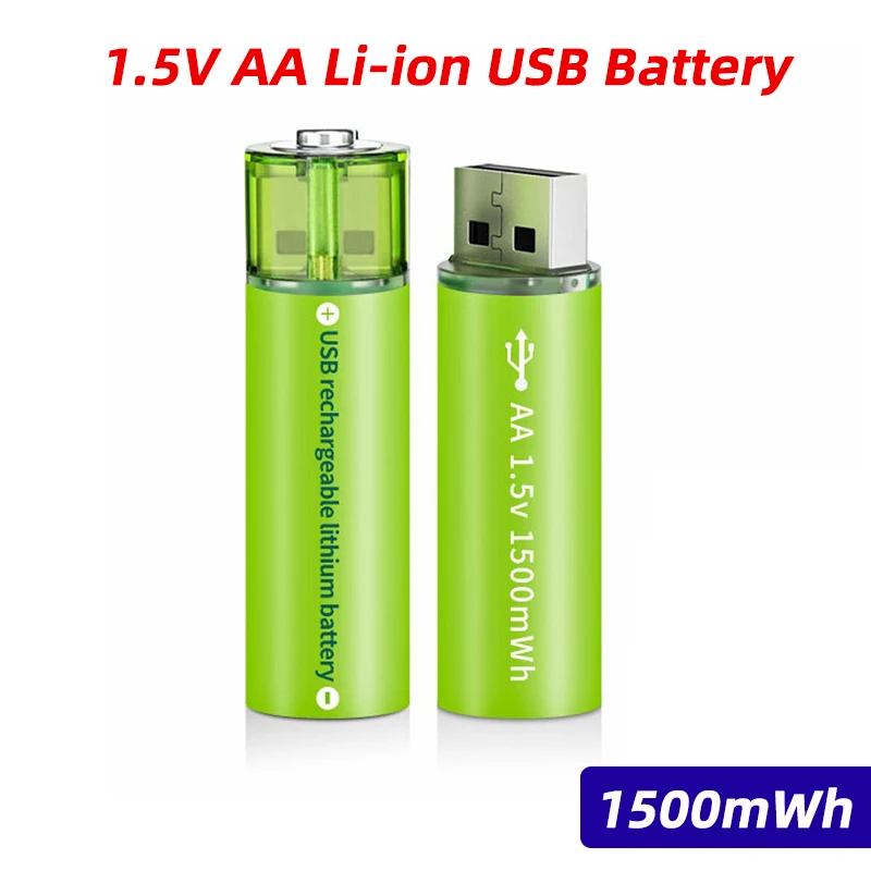 1.5V AA Battery 1500mWh USB Rechargeable Li-ion AA Battery For Remote Control Mouse Small Fan Electric Toy Household Appliances
1.5V AA Battery 1500mWh USB Rechargeable Li-ion AA Battery For Remote Control Mouse Small Fan Electric Toy Household Appliances