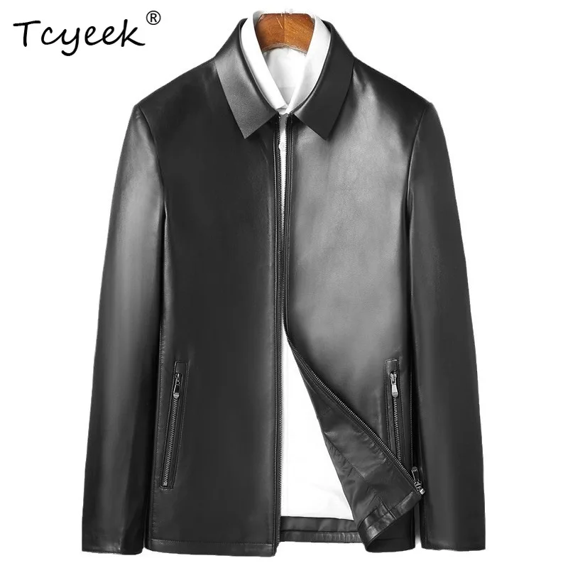 Tcyeek из овчины, весна-осень, элитная модная корейская версия с лацканами, черная мужская куртка из натуральной кожи Куртка Мужская Кожаная
Tcyeek из овчины, весна-осень, элитная модная корейская версия с лацканами, черная мужская куртка из натуральной кожи Куртка Мужская Кожаная