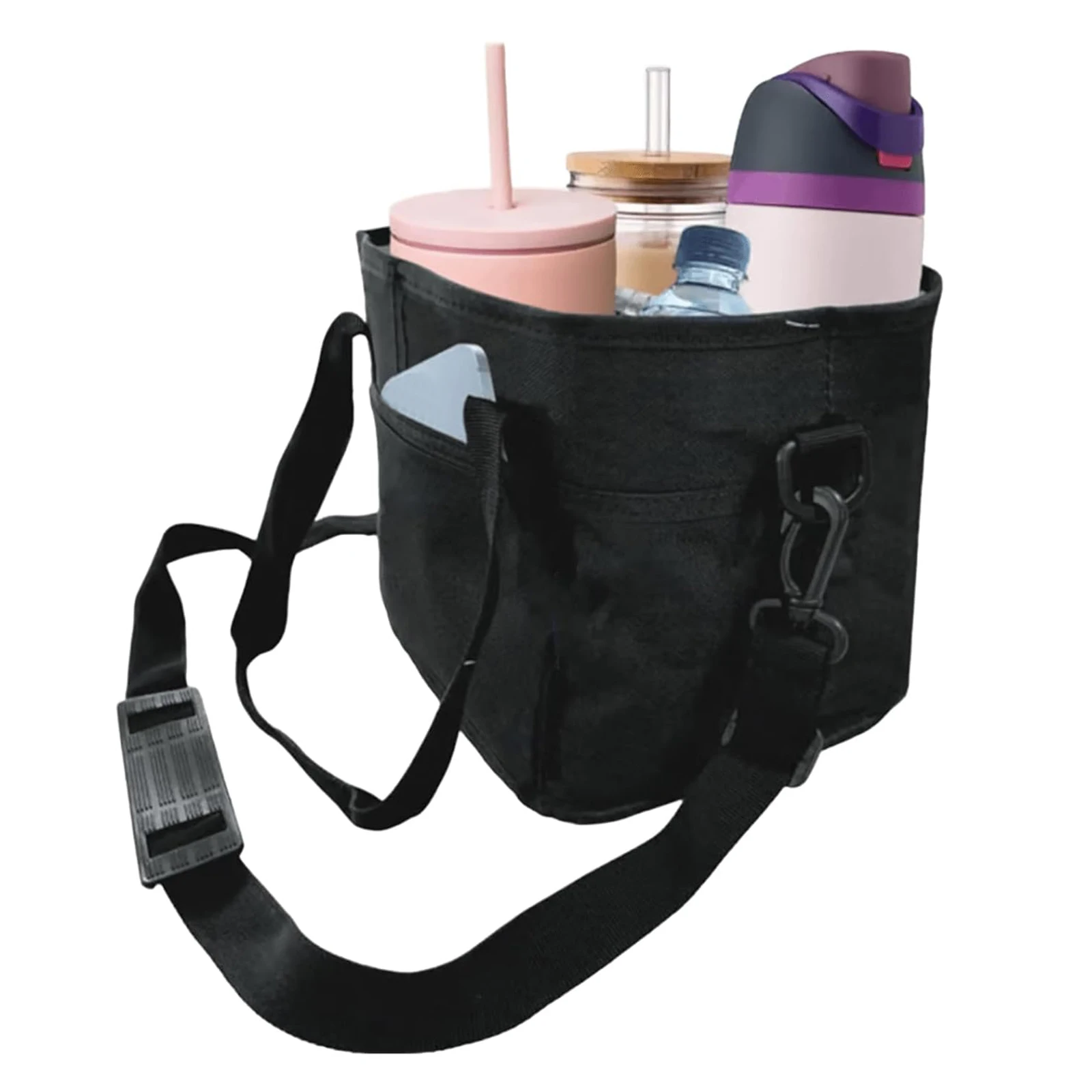 4 Compartment Drink Bag with Adjustable Strap Reusable Drink Carrier Family Size for Hiking Walking Sports Outings Daily Use (Black)
4 Compartment Drink Bag with Adjustable Strap Reusable Drink Carrier Family Size for Hiking Walking Sports Outings Daily Use (Black)