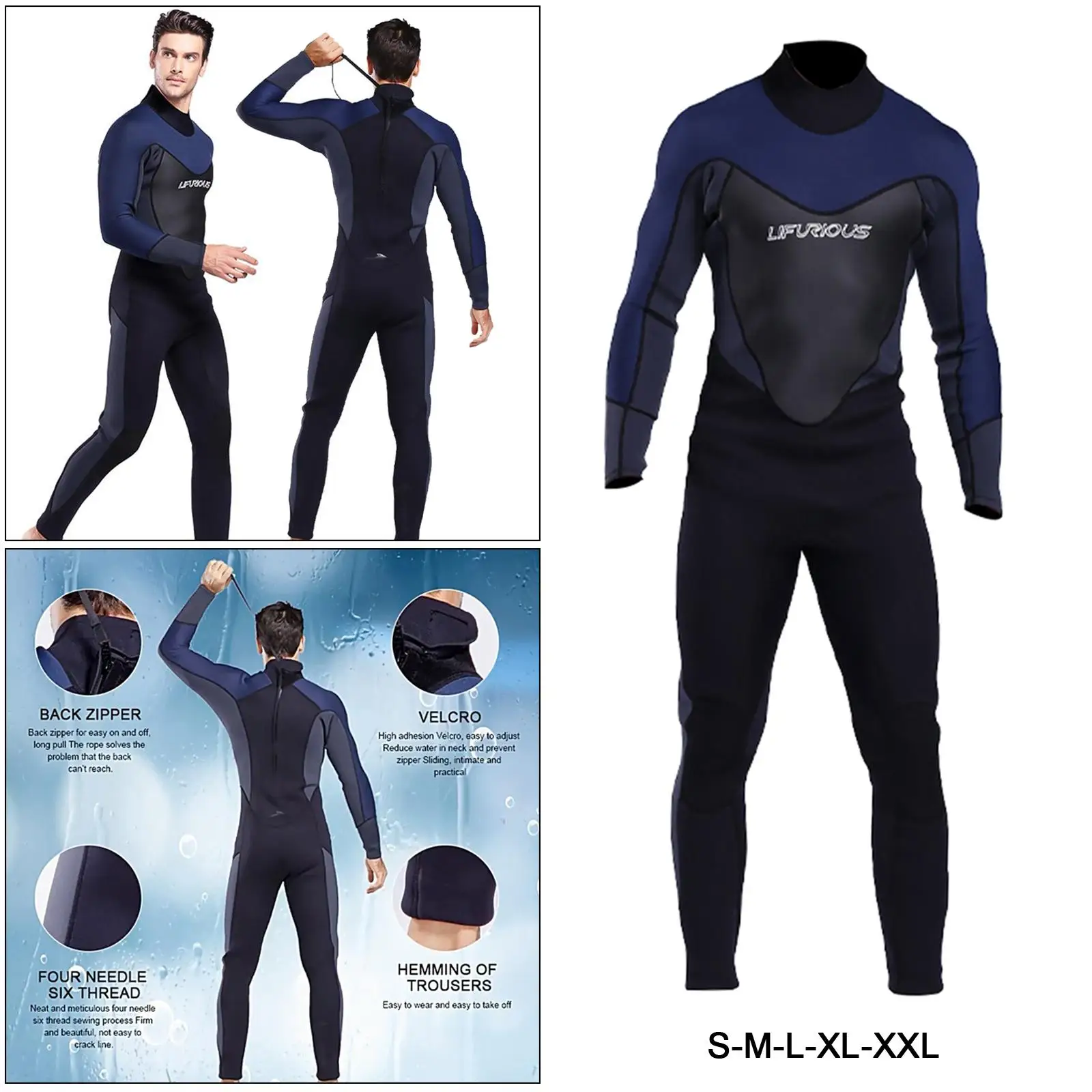 Premium Neoprene Wetsuit 3mm Men Scuba Diving Thermal Wetsuits Full Suit Swimming Surfing Kayaking Equipment Black
Premium Neoprene Wetsuit 3mm Men Scuba Diving Thermal Wetsuits Full Suit Swimming Surfing Kayaking Equipment Black