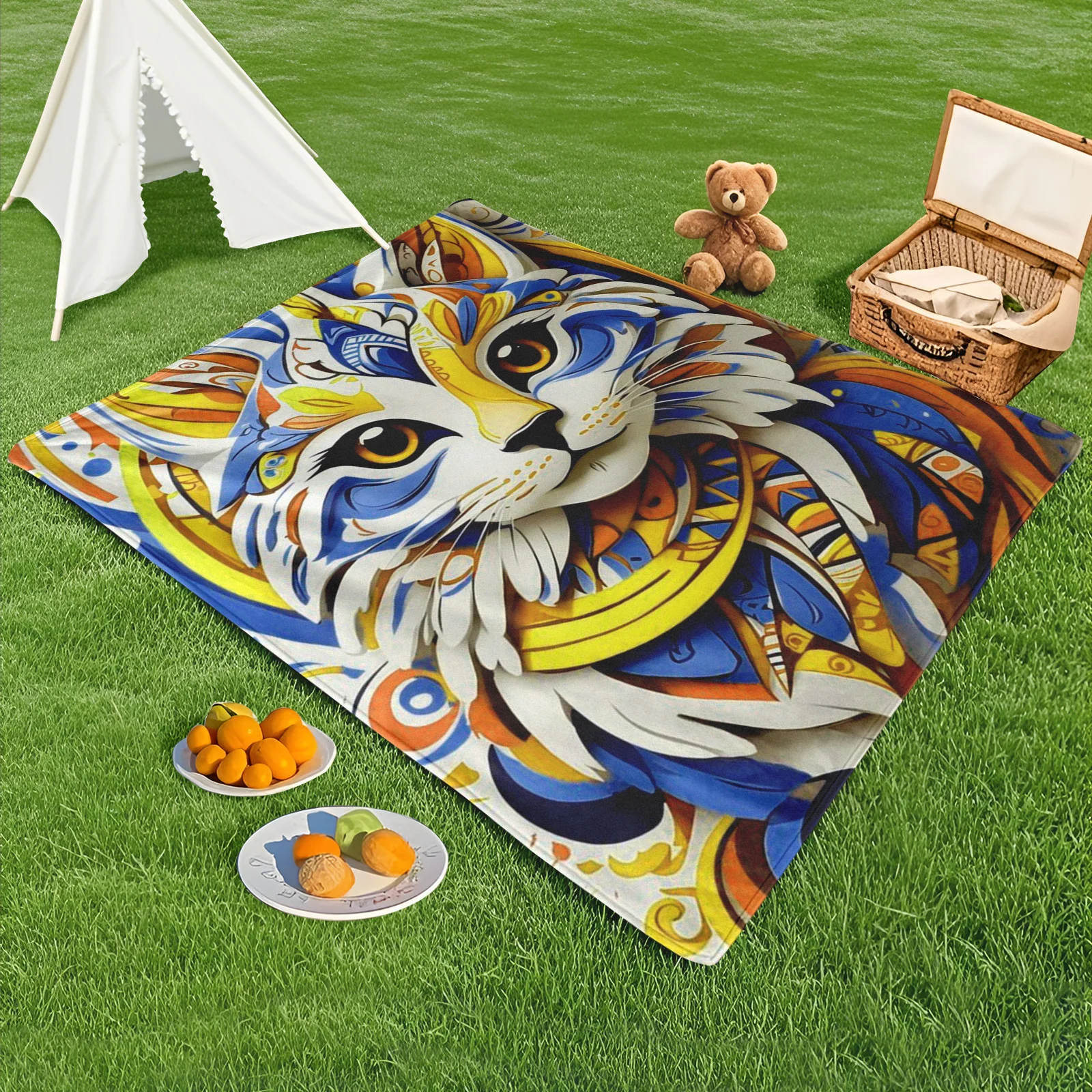 Floral Animal And Cat Design Blanket In Yellow And Blue For Outdoor Use And Nature Inspired Home Decor Style
Floral Animal And Cat Design Blanket In Yellow And Blue For Outdoor Use And Nature Inspired Home Decor Style
