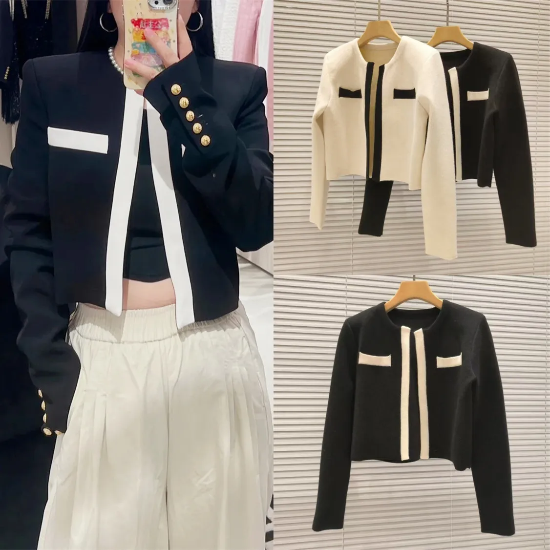 Высококачественная версия Парижский роскошный коврик Bla White Color Blo Gold Button Вязаный открытый кардиган Длинный топ све
Высококачественная версия Парижский роскошный коврик Bla White Color Blo Gold Button Вязаный открытый кардиган Длинный топ све