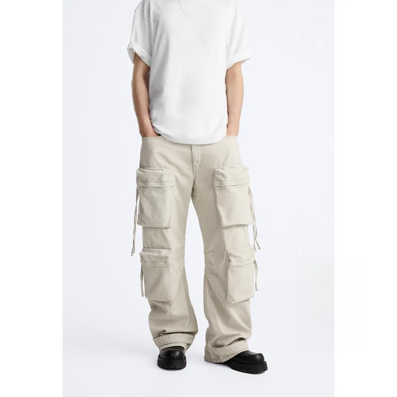 Men's Casual Loose Jeans Pants with Multiple Pockets And Sashes Youth Trendy Cotton Denim Workwear Trousers Spring Fashion
Men's Casual Loose Jeans Pants with Multiple Pockets And Sashes Youth Trendy Cotton Denim Workwear Trousers Spring Fashion