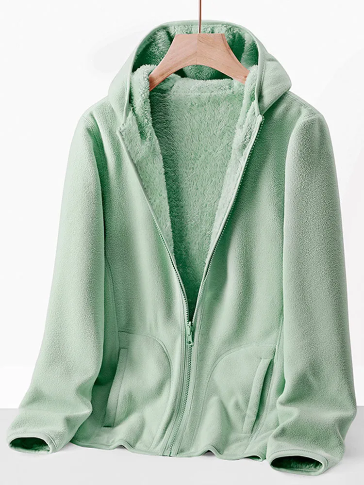 Men Womens Double-sided Polar Fleece Jacket Autumn Winter Outdoor Velvet Warm Stand Collar & Hooded Cardigan Fleece Coat
Men Womens Double-sided Polar Fleece Jacket Autumn Winter Outdoor Velvet Warm Stand Collar & Hooded Cardigan Fleece Coat